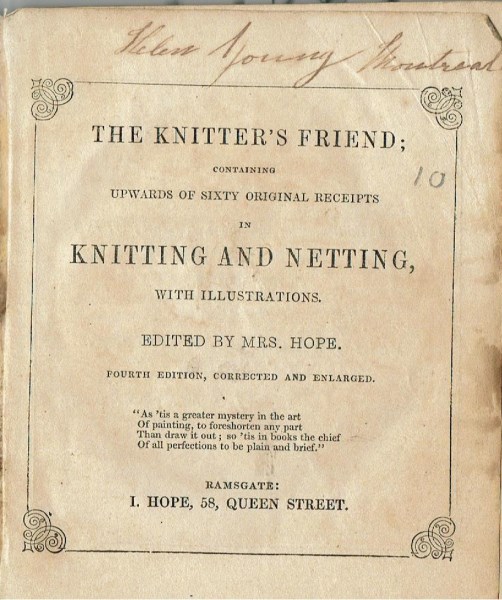 title page Knitters Friend